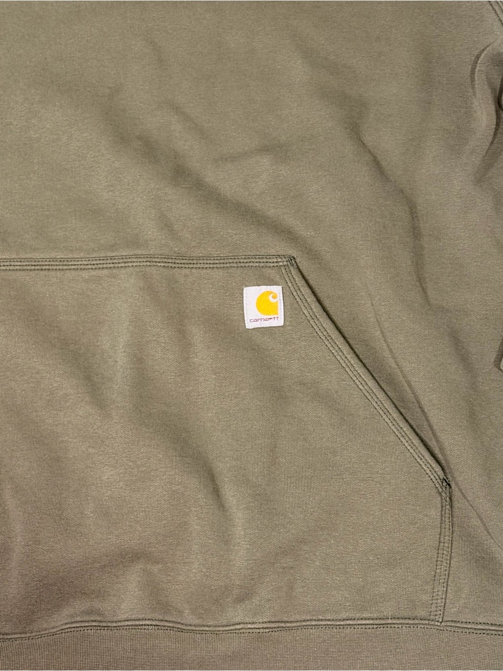 Carhartt Olive Green Men’s Hooded Pullover Sweatshirt - Picture 4 of 8
